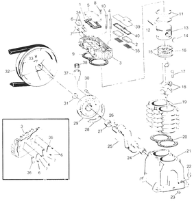 Pump Parts Diagram and Parts List for VT203002  Campbell Hausfeld Compressor